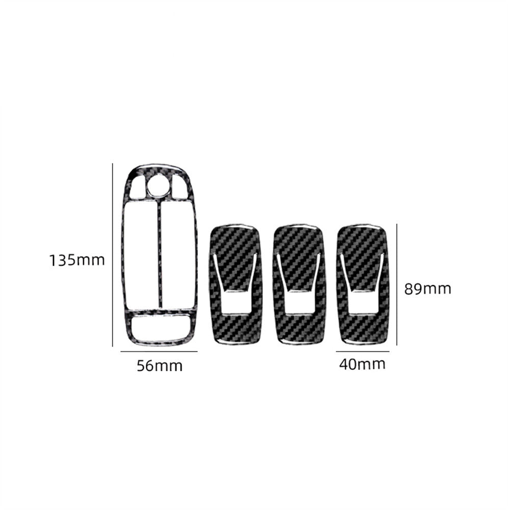 Carbon Fiber Interior Window Lift Switch Button Panel Trim for Jaguar XF 2009-11