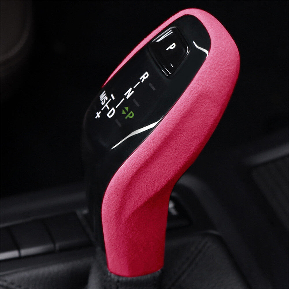 Suede Pink Interior Gear Shift Knob Cover for BMW X1 F48 X2 F47 1 Series 2020-23