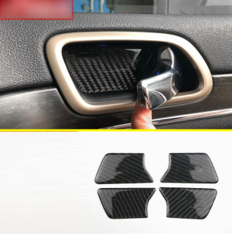 Soft Carbon Fiber Inner Door Handle Bowl Frame for Jeep Grand Cherokee 2014-2022