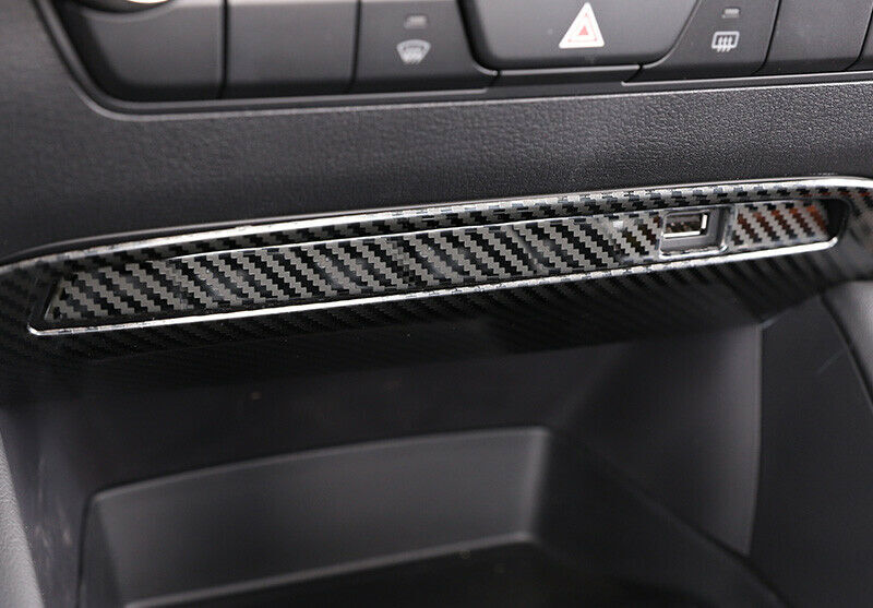 for Mazda 3 Axela 2019-2022 Carbon Fiber Dashboard Console USB Panel Trim Covers