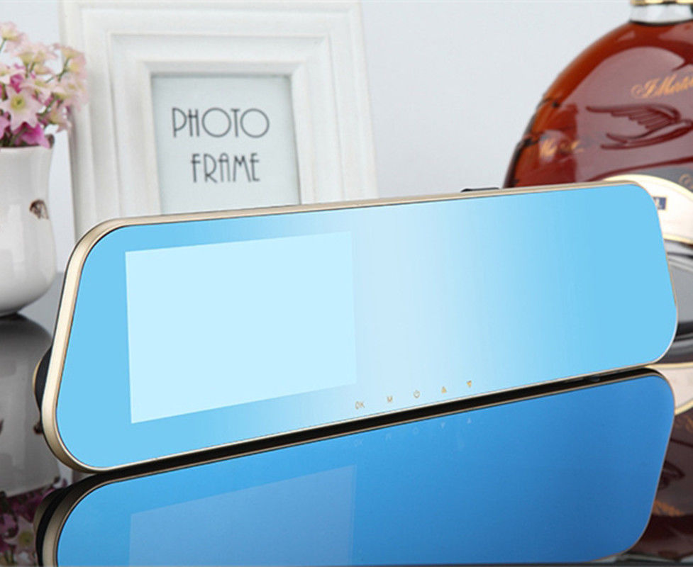 Mirror Dual Lens Monitor Full 4.3 LCD Car DVR Rear View Camera Driving Recorder