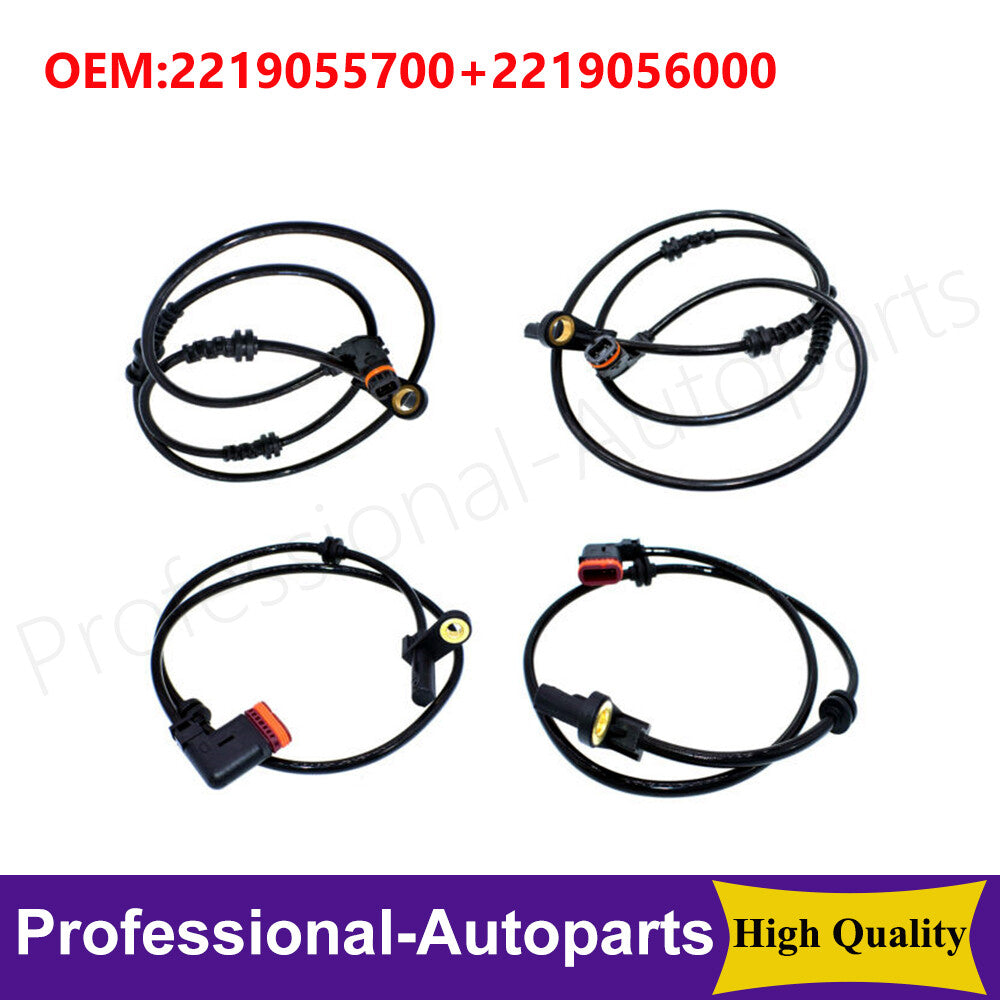 4-piece front and rear ABS wheel speed sensor kit for Mercedes W216 and W221 ABS sensors.