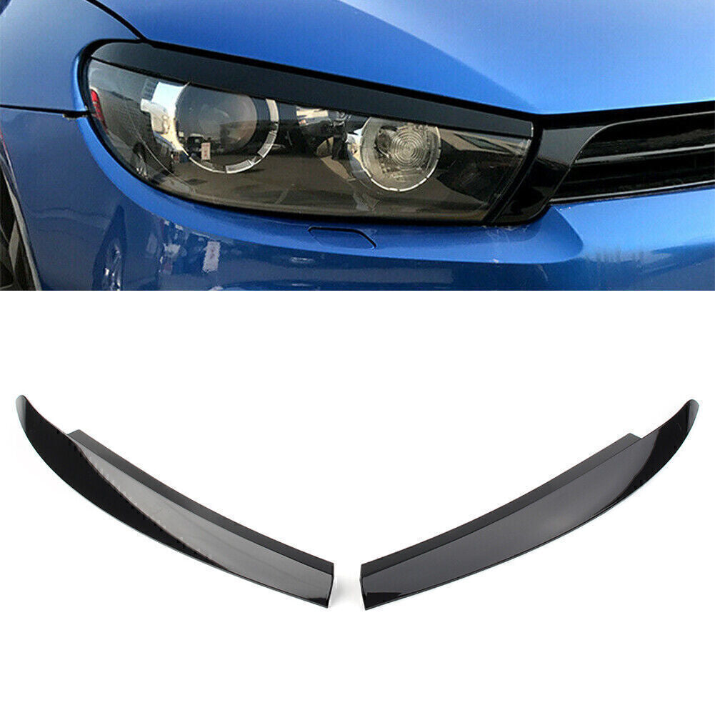 Smooth black headlamp with eyebrow and eyelid mask decorations suitable for the general public. Scirocco 2009-17