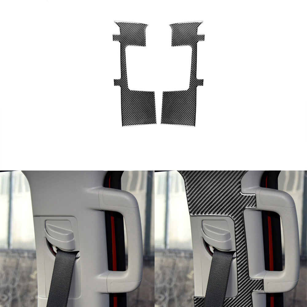 2Pcs Carbon Fiber Safety Belt for Seat Panel Cover Trim for Toyota Tundra 2014-2018