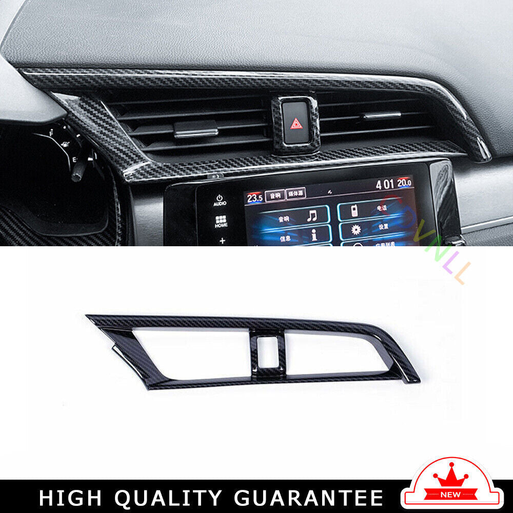 Middle Air Outlet Vent Cover Trim 1 for Honda for Civic 10th 2016-2021 Carbon Fiber