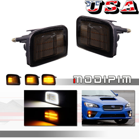 Smoked amber/white LED high-power turn signal 12V suitable for 2015-2021 for Subaru WRX/STI