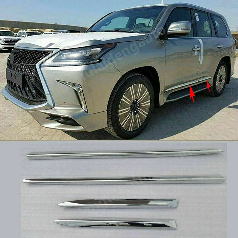 for LEXUS LX570 2016-2020 Chrome Side Door Body Molding Cover Anticollision Trim