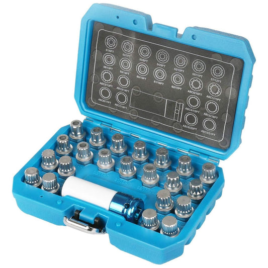 23-Piece Wheel Lock Lug Nut Removal Kit for Car Wheel Anti-theft Bolts K