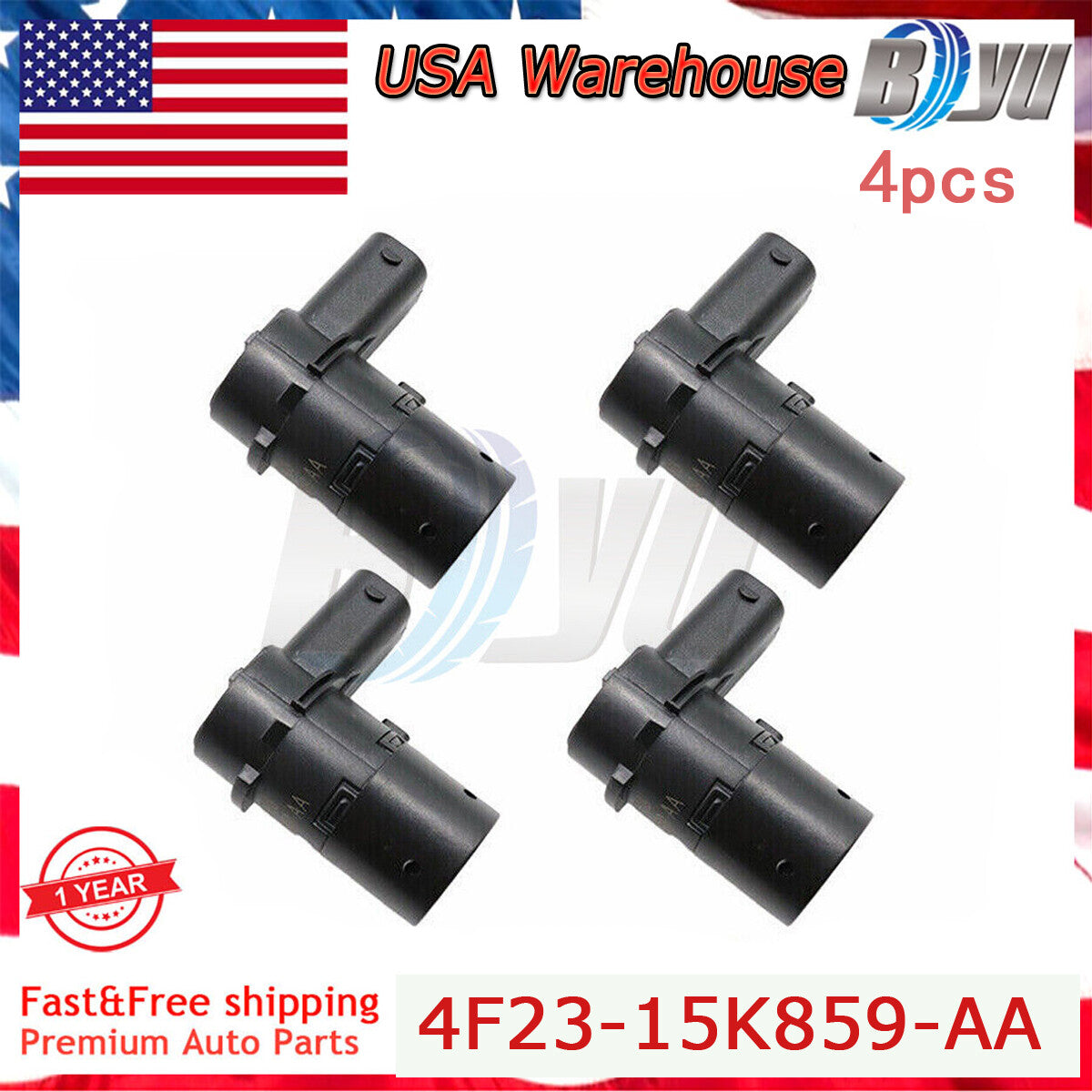 4X Backup Parking Assist Sensor 4F23-15K859-AA for Ford F150 F250 F350 Explorer