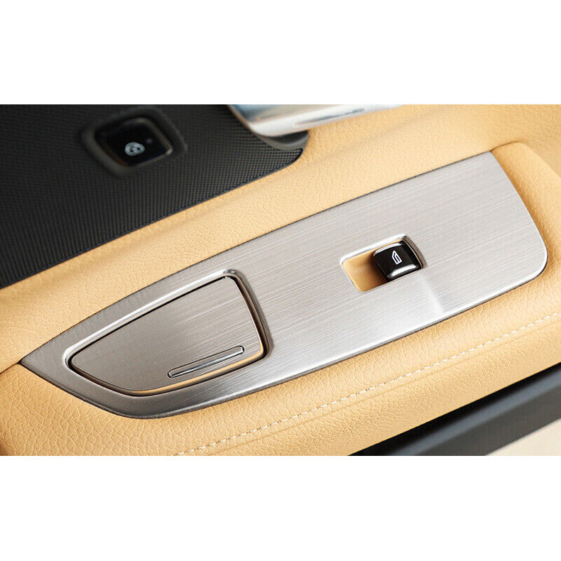 for Volvo S90 2017-2022 Silver Interior Car Window Lift Panel Switch Cover Trim