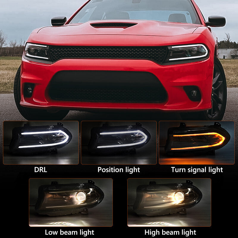 Suitable for 2022-2023 for Dodge Charger Halogen Projector Headlight Driver Left LH