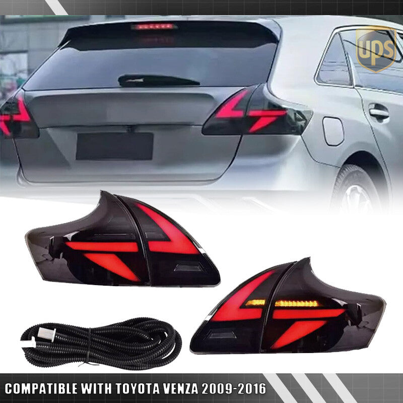 Fits for Toyota Venza 09 2010-2016 LED Projector DRL Black Rear Tail Light Assembly