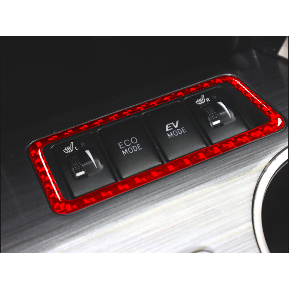 Red Carbon Fiber Interior Central Console Cover Trim for Toyota for Camry 2012-2014