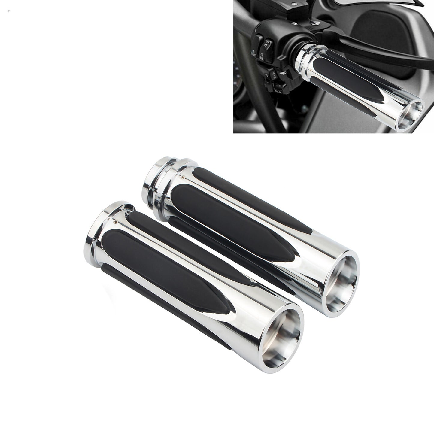 Chrome Handlebar Hand Grips for Harley Touring Road Glide Dyna Softail Sportster