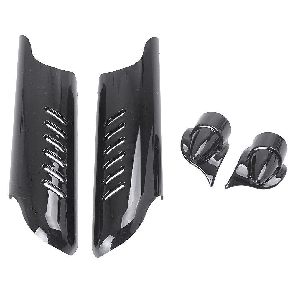 Fit Touring Road King Classic FLHRC Black Fork Lower Leg Deflector Shield Cover
