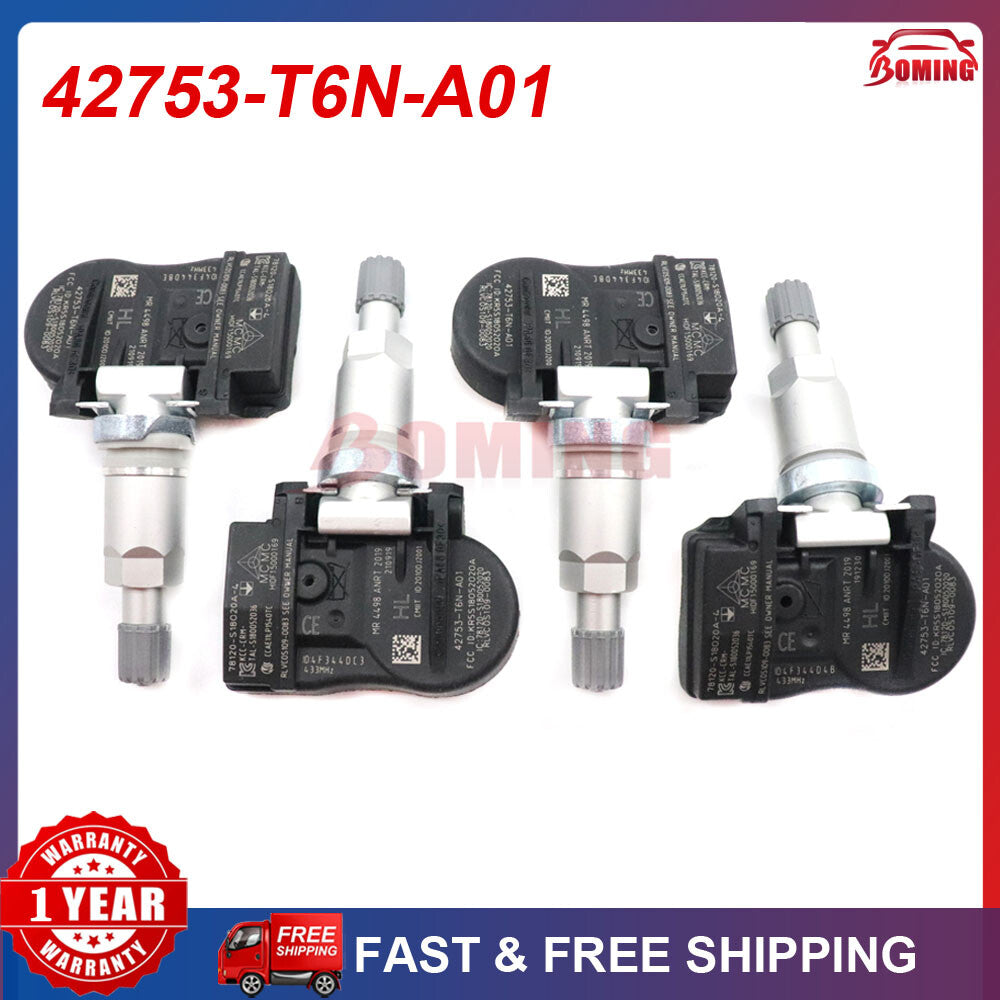 4-piece 42753-T6N-A01 tire pressure sensor kit for Honda Odyssey for Acura (new TPMS, 433MHz).