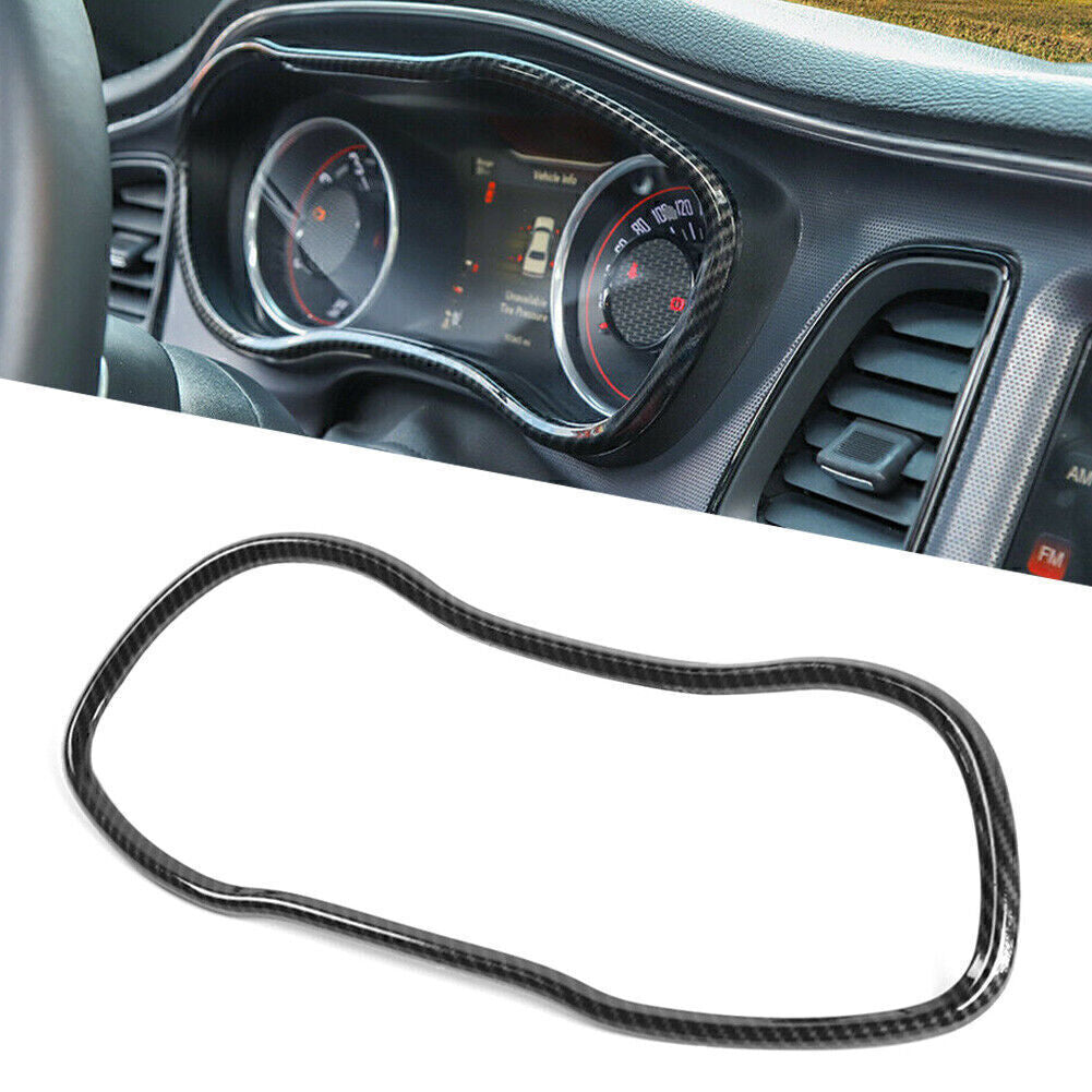 Dashboard Instrument Trim Strip Carbon Fiber Cover for Dodge for Challenger 2015-19