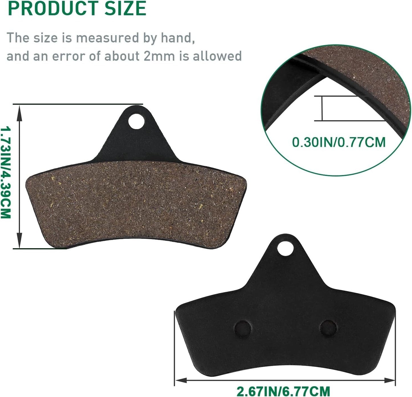 Front and Rear Brake Pads for Arctic Cat 400 500 250 300 2X4 4X4 1998 1999 2000