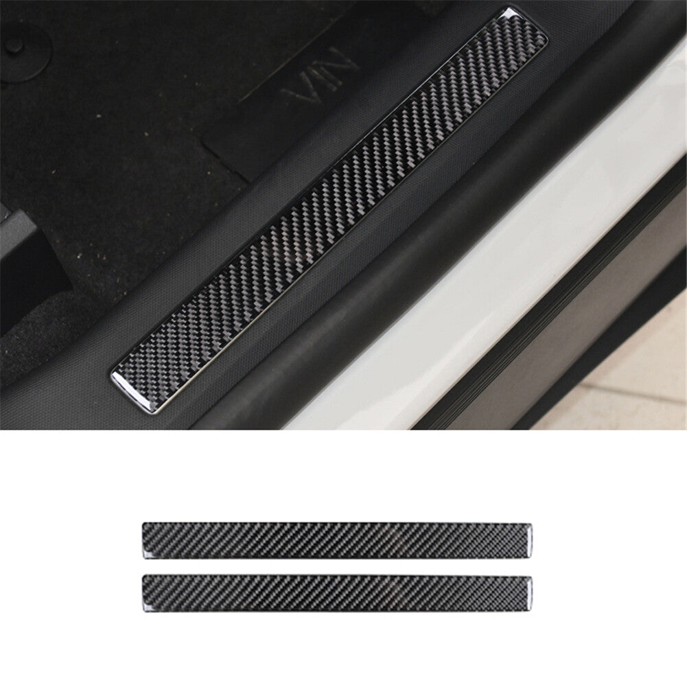 Carbon Fiber Door Sill Panel Trim Strip Cover for Ford for Mustang Mach-E 2021-2022