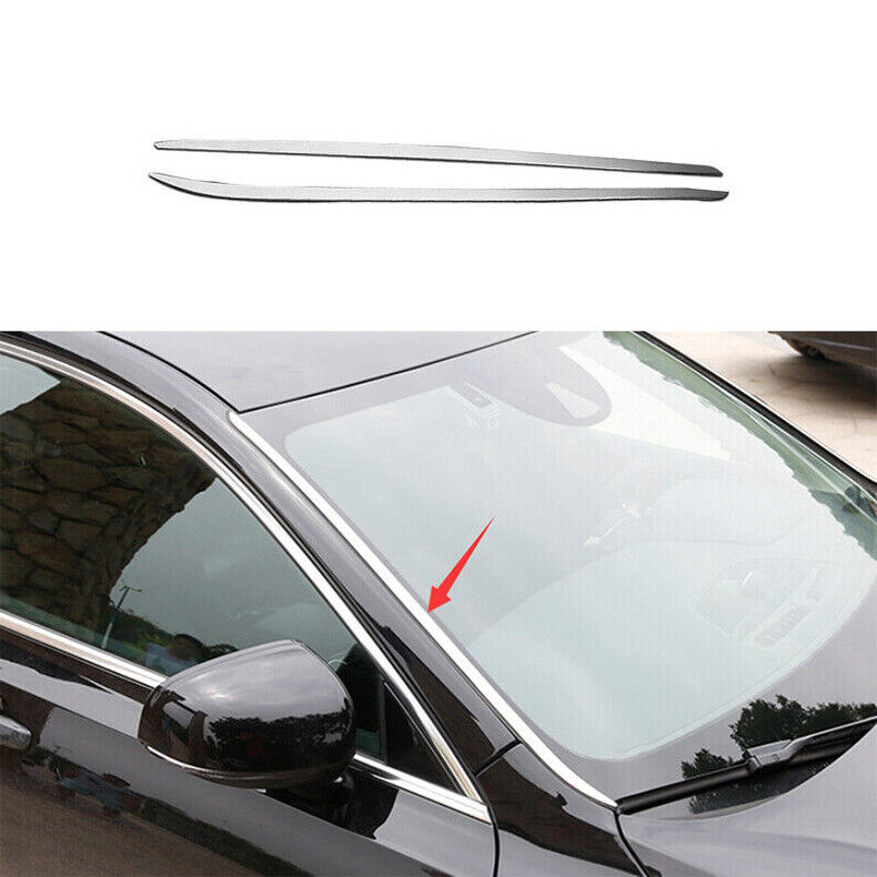 for Volvo S90 2017-22 Chrome Steel A-Pillar Panel Windshield Molding Strip Trim