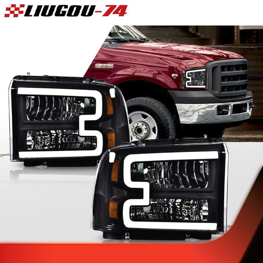 Super DRL Club Headlight Black Package for 05-07 for Ford F350 F450 F550