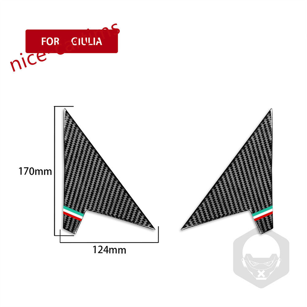 Carbon Fiber Rearview Mirror A-pillar Panel Trim for Alfa Romeo Giulia 2017-2021