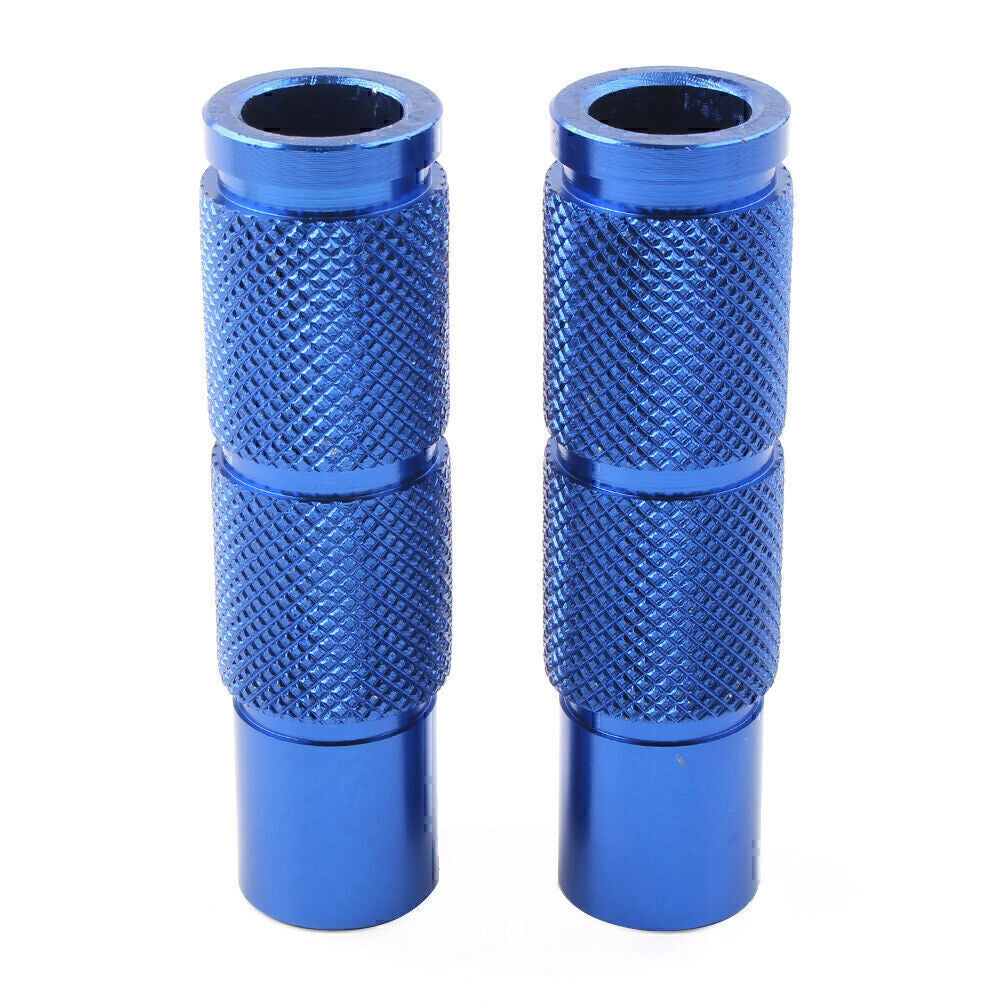 Motorcycle Bike Foot Pegs Footpegs Rear Set Pedals Racing Blue Universal