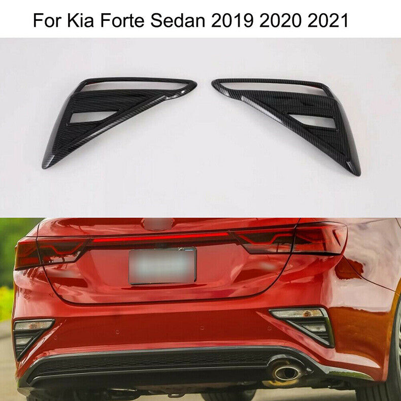 Carbon fiber Car Rear bumper Fog Light Frame Cover Trim for Kia Forte 2019-2021