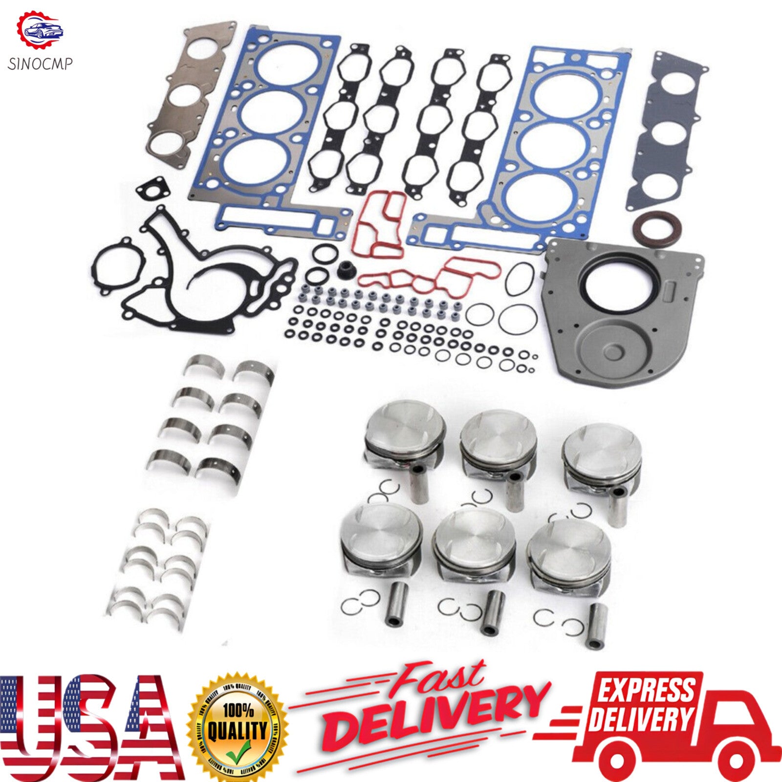 Engine Overhaul Rebuild Kit For 3.5L for Mercedes-Benz C350 W204 W211 W166 M272 V6