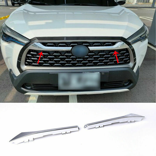 Chrome Front Bumper Grille Grill Cover Trim for Toyota for Corolla Cross 2020-2023
