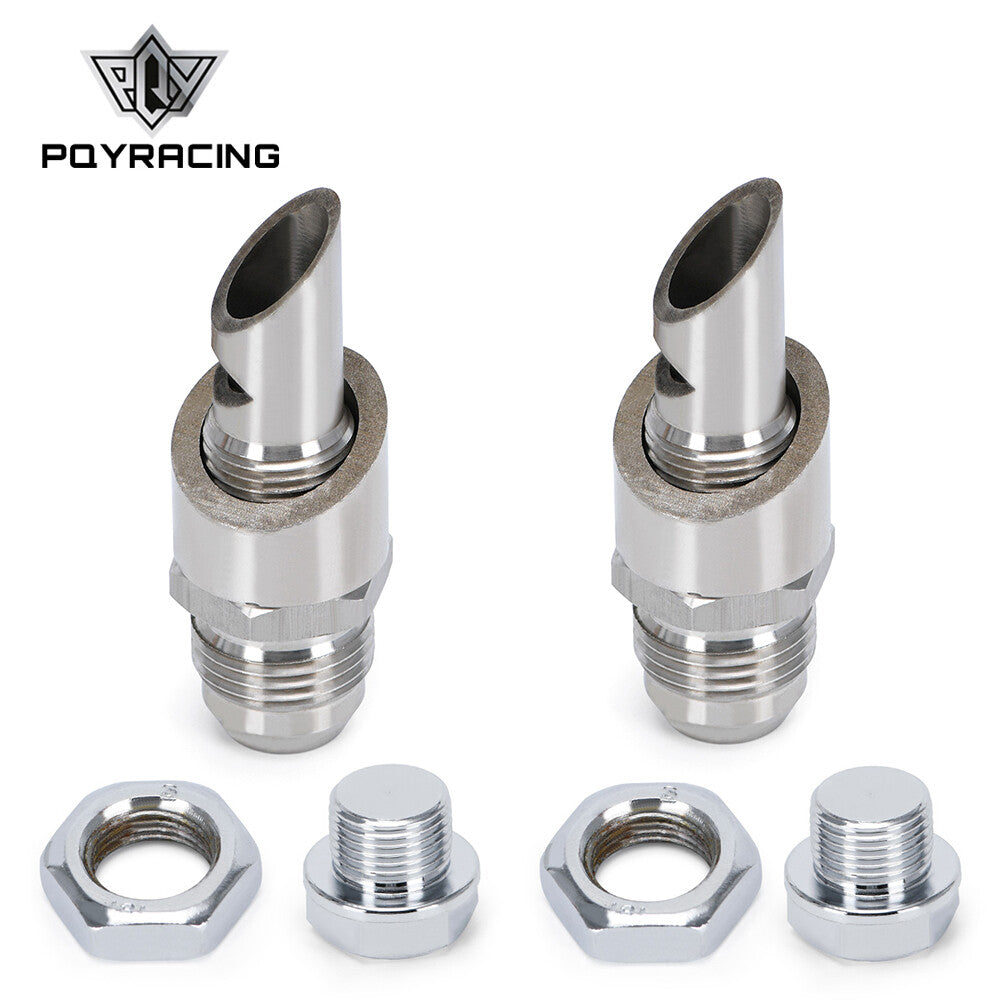 2X Universal SS Exhaust Vacuum Scavenger Crank Case Vent CCV Kit Catch Can Vent