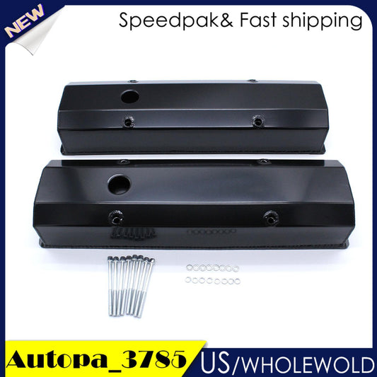 2pcs Fabricated Aluminum Tall Valve Covers Fit for Chevy SBC 283 305 327 383 400