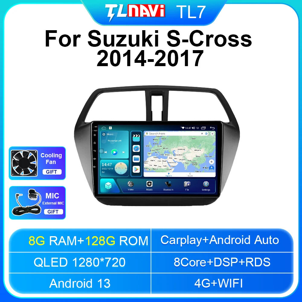 for Suzuki SX4 S-CROSS 2014-2017 Carplay Car Radio GPS Multimedia Player Screen