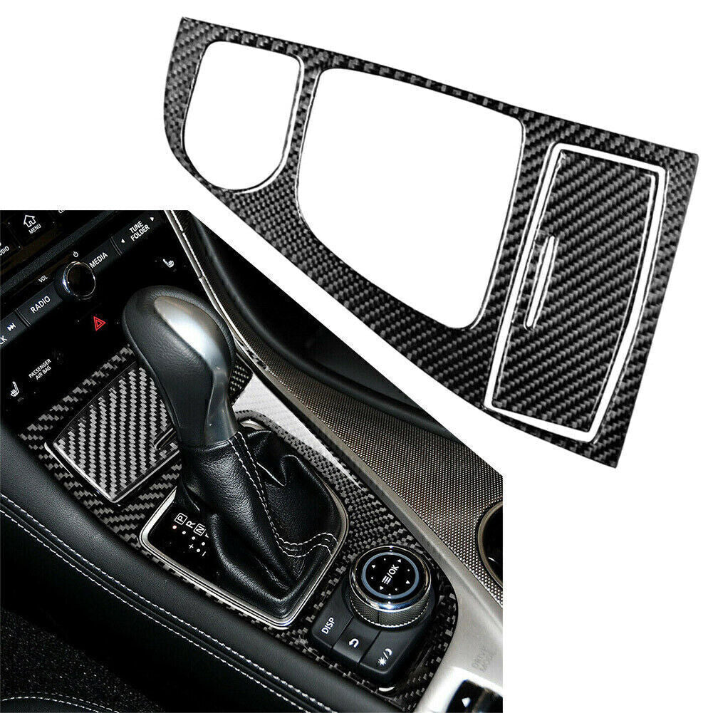 Gear Console Panel Ashtray Cover Trim for Infiniti Q50 2015-16 2019 Carbon Fiber