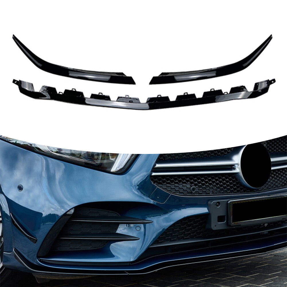 3xFront Bumper Lip Spoiler Body Kit Fit for Benz A-Class W177 A180 A200 A220 A35