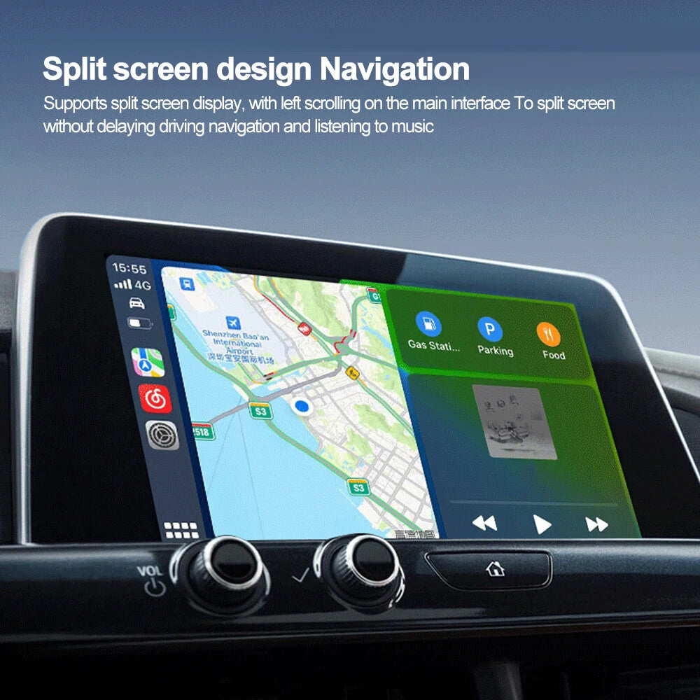 2-in-1 Wireless CarPlay Bluetooth for Apple iOS and Android Auto for Smart USB Type-C