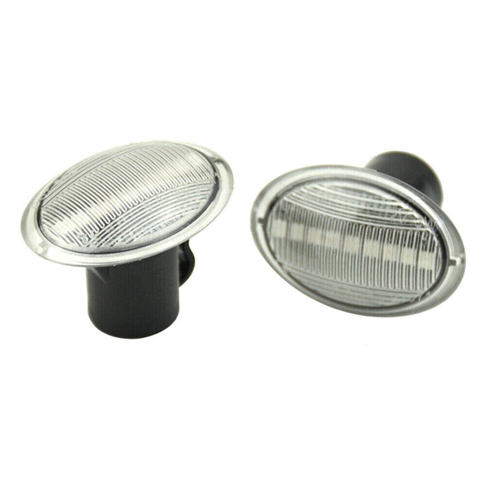 2Pcs LED Side Marker Turn Signal Light For 2007-19 for Fiat 500 500e 500c Clear Lens