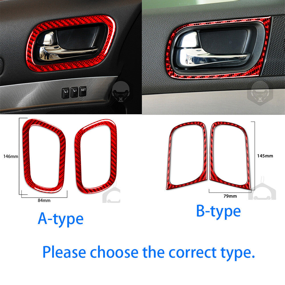 Carbon Fiber Interior Door Handle Ring Cover Fit for Infiniti G37 2-Door 2010-13