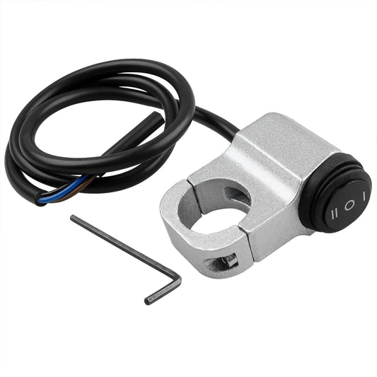 7/8 22-23mm Handlebar On-Off-On Control CNC Craft Mounting Bracket Suits,Silver