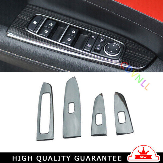Glass Window Lifting Lock Panel Trim Fit for Kia K3 Forte 19-22 Black Titanium