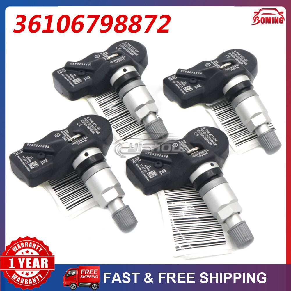 A set of 4 new TPMS tire pressure monitoring sensors, model 6798872-04 36106798872, suitable for BMW .