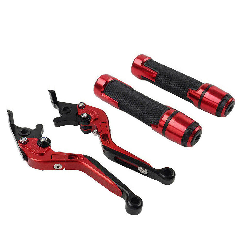 for Suzuki GSXR600/750 Folding Extendable Brake Clutch Levers Handlebar Grip Set