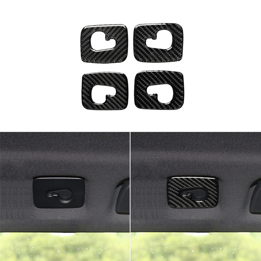 4x Car Roof Hook Panel Trim Interior Carbon Fiber Sticker for Audi Q7 2016-2019