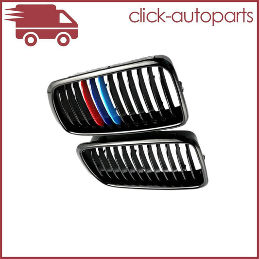 2x Front LH RH Glossy Black Kidney M Color Grille Fits For 740i 740iL 750iL