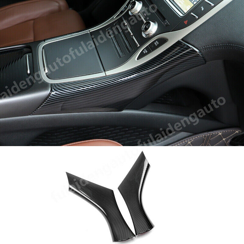 for Lincoln MKX 2016-2018 Carbon Fiber Inner Gear Shift Panel Strips Cover Trim