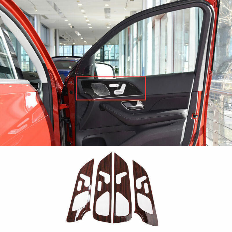 for Mercedes-Benz GLE 2020-2023 ABS Wood Grain Interior Door Panel Cover Trim 4P