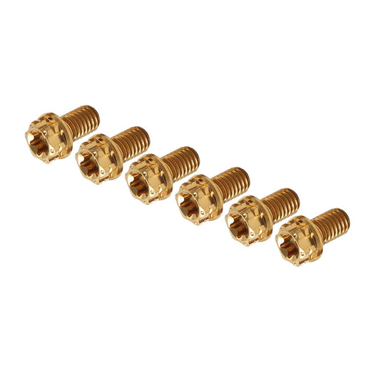 6pcs Titanium Bolts Torx Head Flange Screws M6x30mm For Motorcycle Bicycle Gold