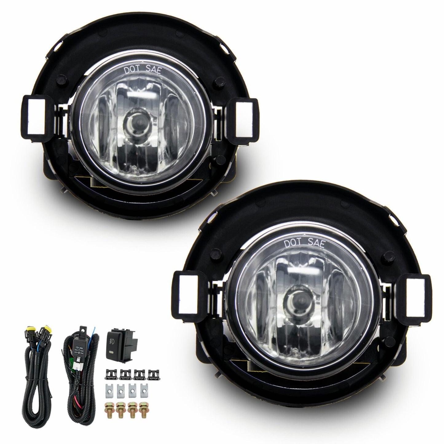 Fits 2010-2017 for Nissan Frontier Transparent Lens 1 for Front Bumper Fog Lights