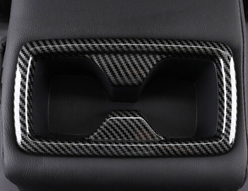 for Toyota Highlander 2020-2024 Carbon Fiber Rear Water Cup Holder Frame Trim