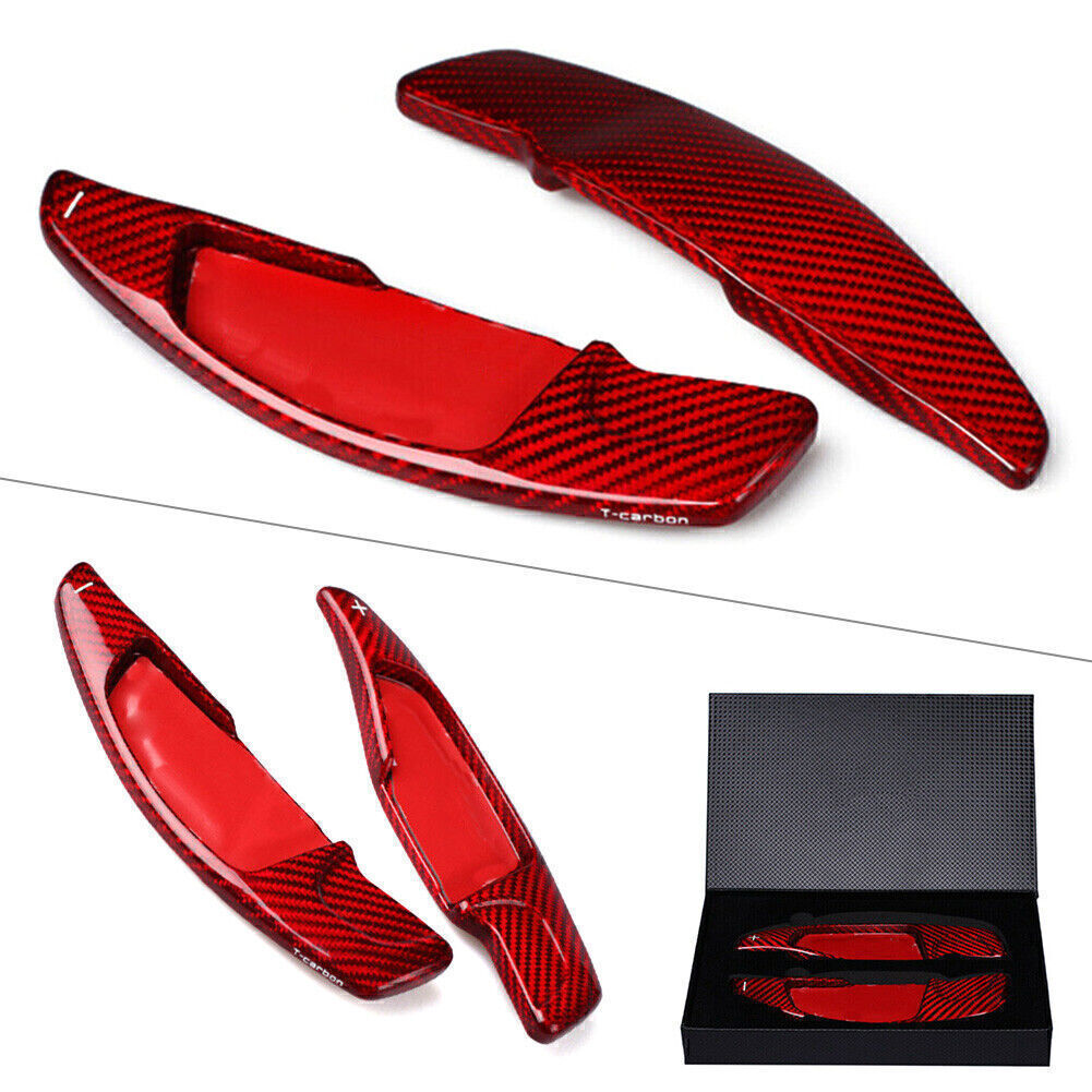 for BMW 5/7 SERIES Red Carbon Fiber Steering Wheel Shift Paddle Extension